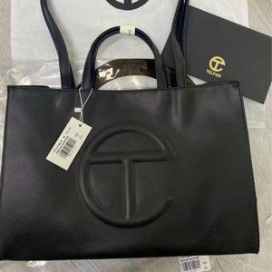 Telfar medium black women shopping bag